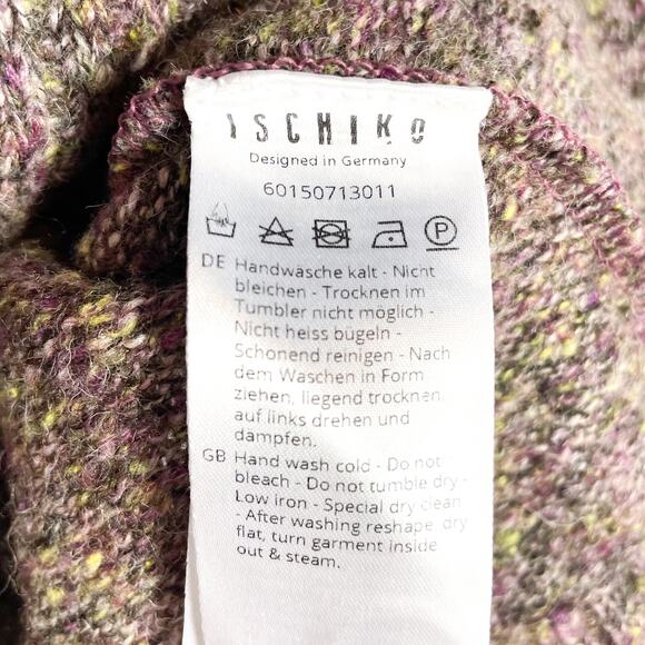 Ischiko Cardigan Sweater‎ Brown Wool Heathered Button Front Ribbed Sz 8 / 10 US - Picture 6 of 9